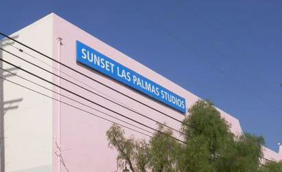 close up of Sunset Studios Signage LA